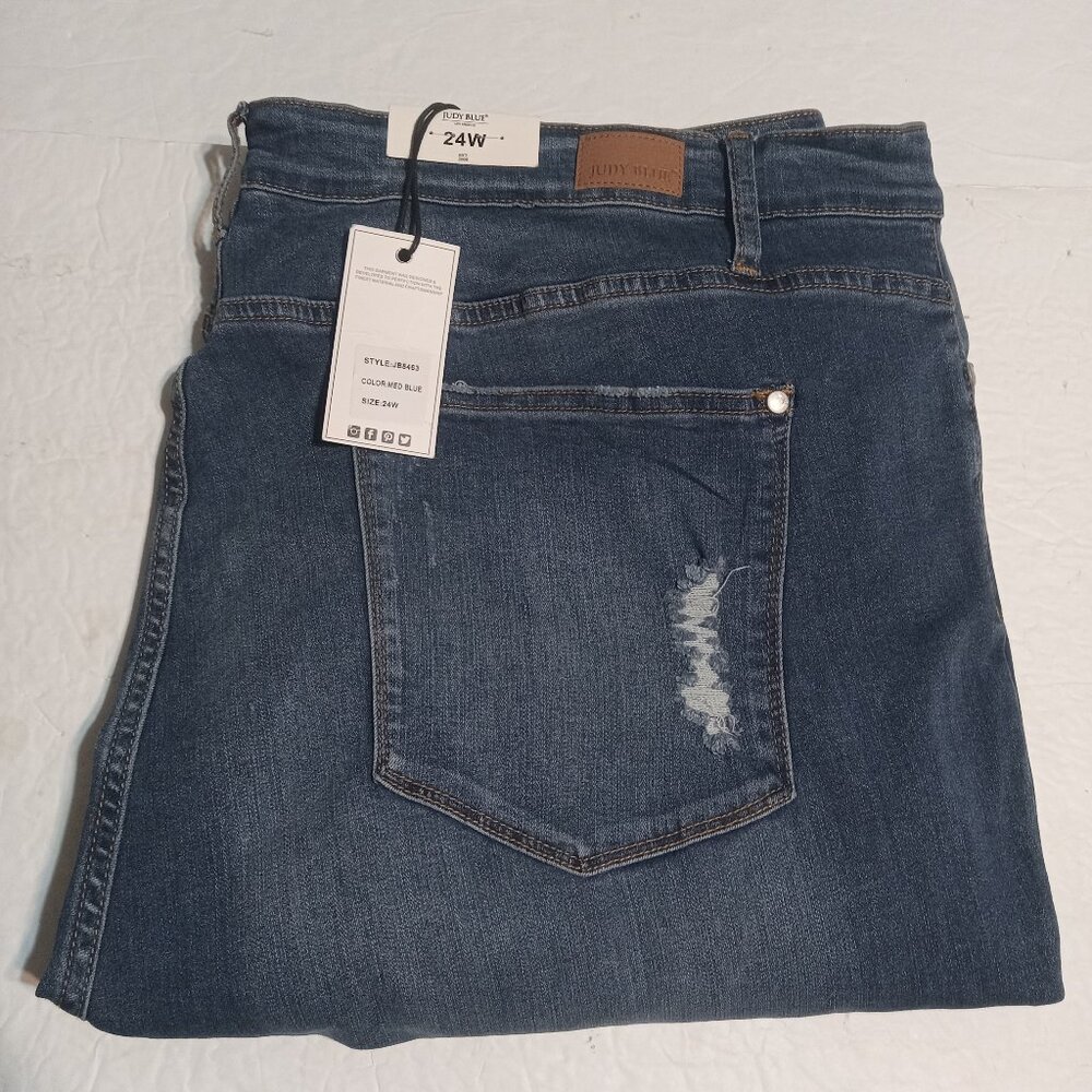 Judy Blue Women's NWT Destroyed Lace Skinny Jeans 24W JB8463